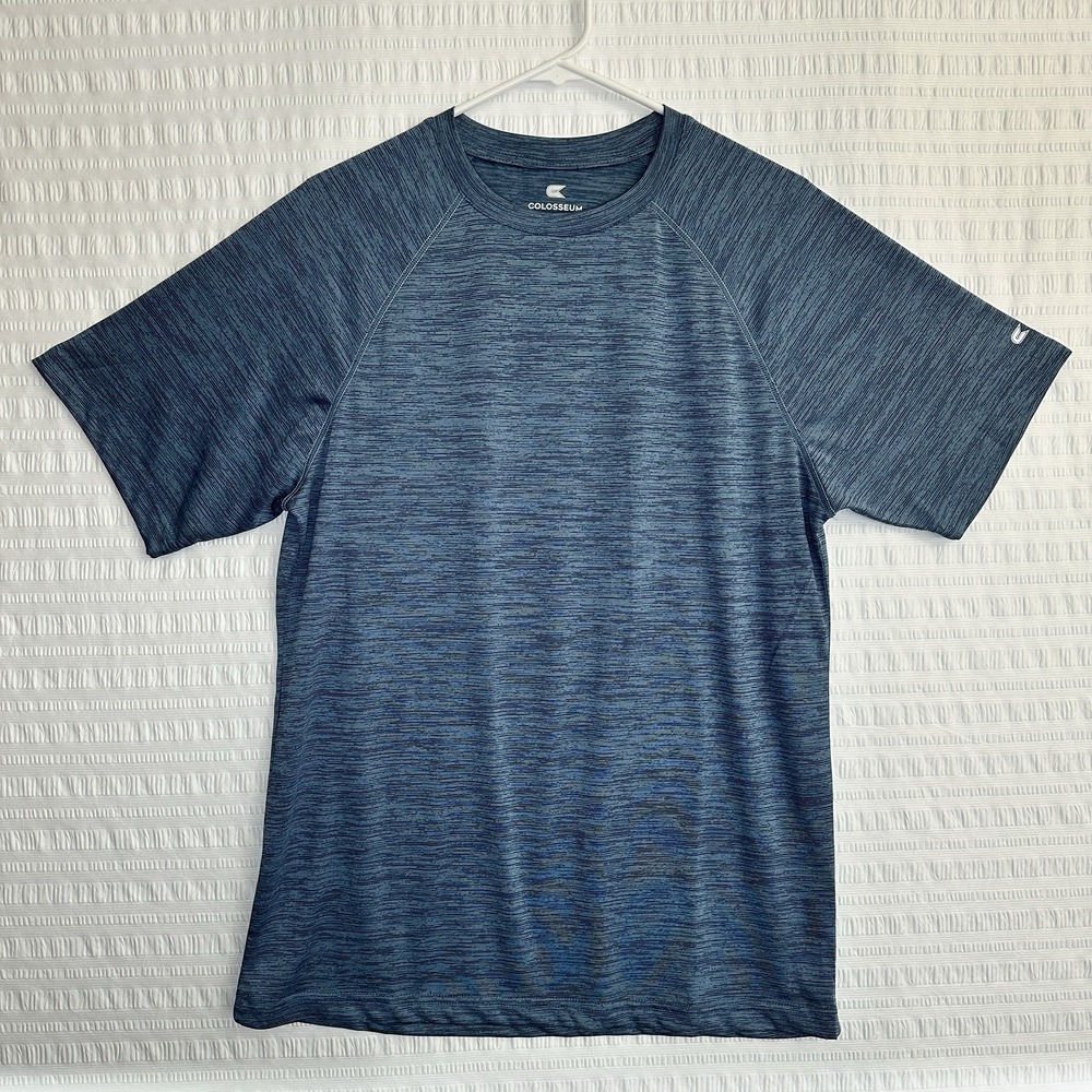 Colosseum Men's Blue Striped Short Sleeve T-Shirt Crew Neck Size M